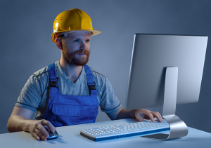 Image showing a builder building his own website and why this shouldn't be done!